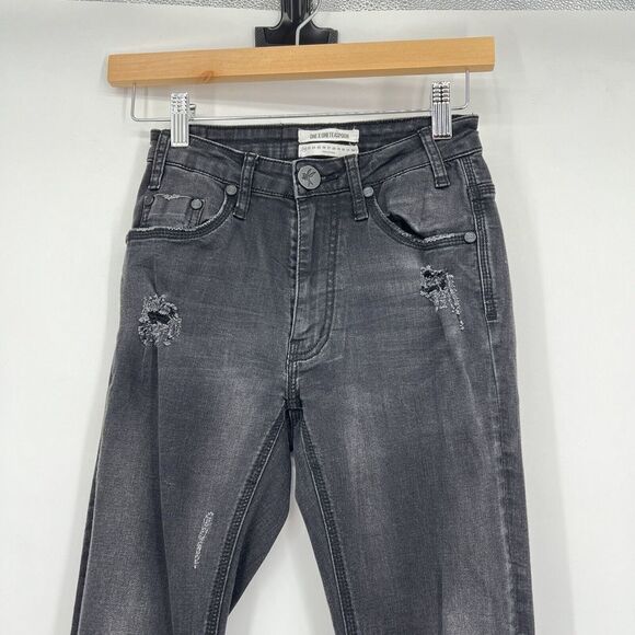 One X One Teaspoon High Waist Freebird II Black Skinny Jeans Women’s Sz. 22 XXS - Picture 4 of 11